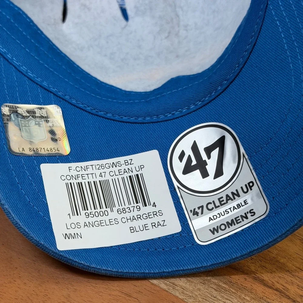 47 Brand Confetti Clean Up Hat Womens One Size Blue Raz Los Angeles Chargers NWT